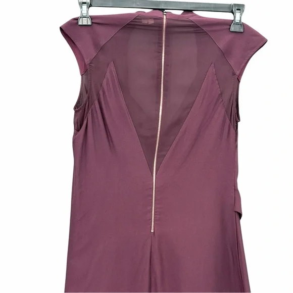 Helmut Lang Molten Drape Twist Front Dress Plum Burgundy Asymmetrical Cocktail 2 - Picture 7 of 16